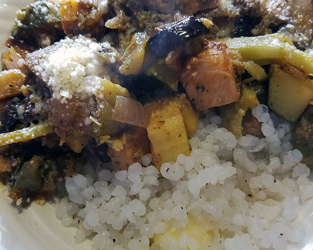Eggplant and Chili Garlic Pork Stir-Fry with Miracle Rice