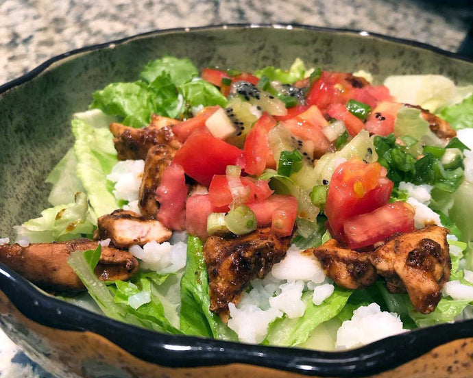 Chicken and Rice Bowl with Kiwi Salsa