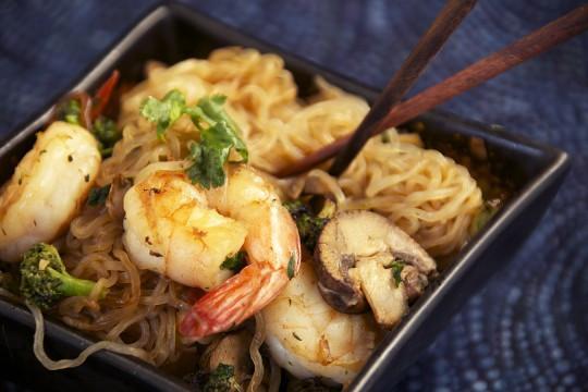 Low-Carb Shrimp and Angel Hair Pasta