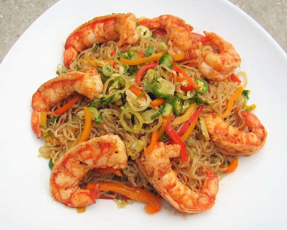 Spicy Asian Shrimp Noodle Salad