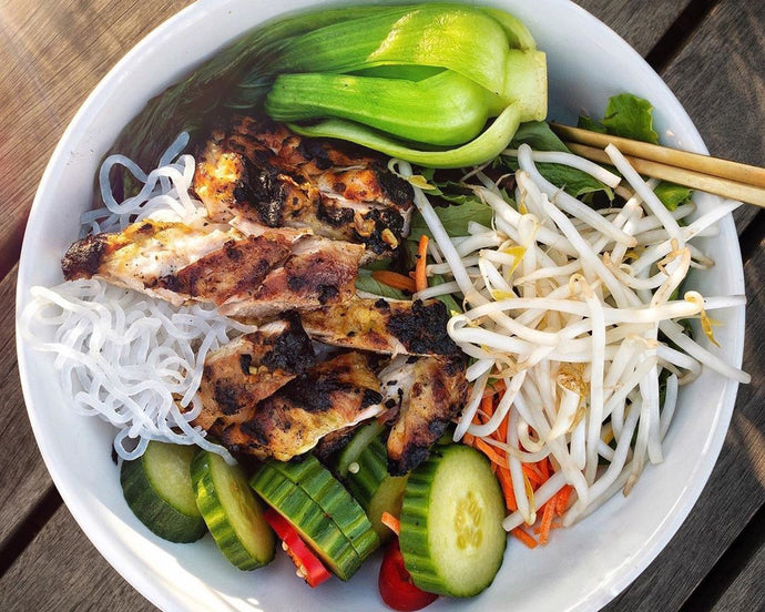 Vietnamese Noodle Salad with Lemongrass Chicken
